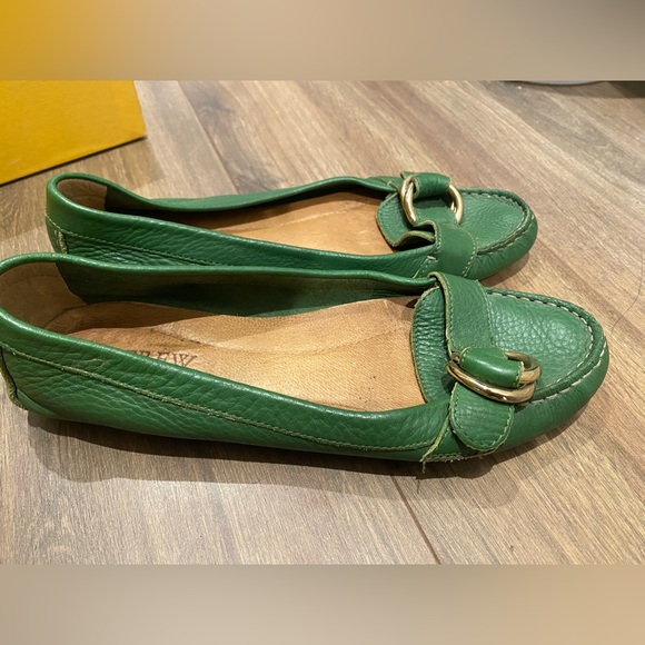 Forest green J. Crew driving mocassins/easy loafers - Picture 2 of 6